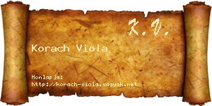 Korach Viola névjegykártya